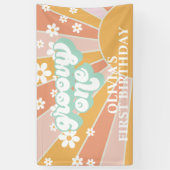 Bannière d'anniversaire Retro Sunshine Groovy One  (Vertical)