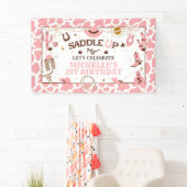 Bannière d'Anniversaire rose de Western Girl First (En situation)