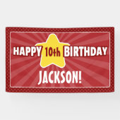 Bannière d'anniversaire rouge étoile d'âge (Horizontal)