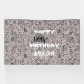 Bannière d'anniversaire rouge noir et blanc (Horizontal)