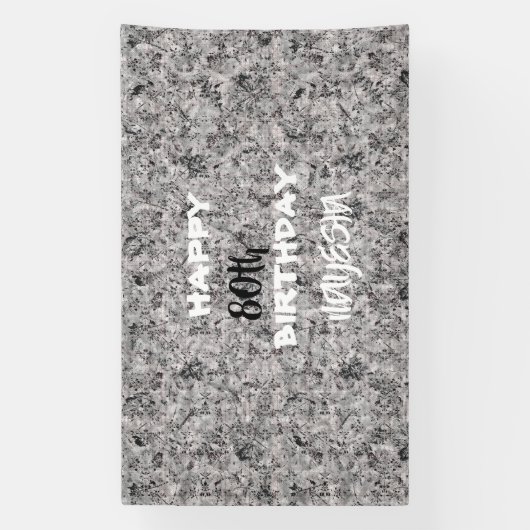 Bannière d'anniversaire rouge noir et blanc (Verticale)