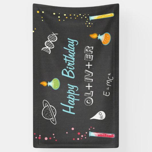 Bannière d'anniversaire scientifique Expérience La (Vertical)