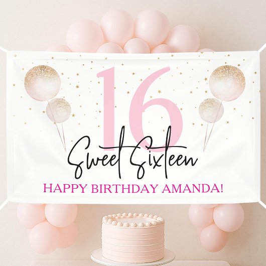 Bannière d'anniversaire Sweet 16