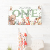 Bannière d'anniversaire Sweet Woodland Animal 1ère (En situation)