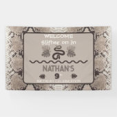 Bannière d'anniversaire taupe serpent à motif anim (Horizontal)