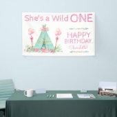 Bannière d'anniversaire TeePee Wild One 1er annive (Salon professionnel)