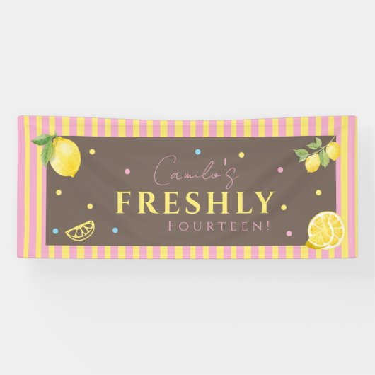 Bannière d'anniversaire thème citron italien Fresh (Horizontal)