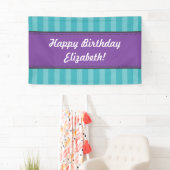 Bannière d'anniversaire turquoise violet Aqua Blue (En situation)