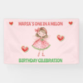 Bannière d'anniversaire Une dans un Melon | Fée Pa (Horizontal)