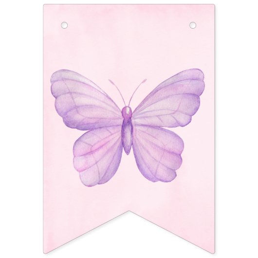 Bannière d'anniversaire violet et rose (Premier drapeau)