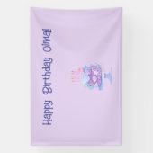 bannière d'anniversaire violet personnalisée (Verticale)