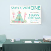 Bannière d'anniversaire Wild One TeePee 1er annive (Salon professionnel)