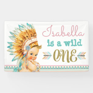 Bannière d'anniversaire Wild One Tribal 1er annive