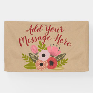 Bannière d'annonce d'entreprise de bouquet floral