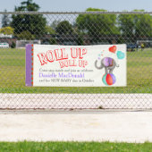 Bannière d'art d'éléphant baby shower personnalisé (En situation)