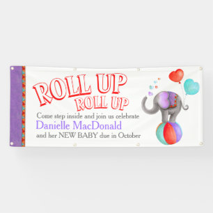 Bannière d'art d'éléphant baby shower personnalisé