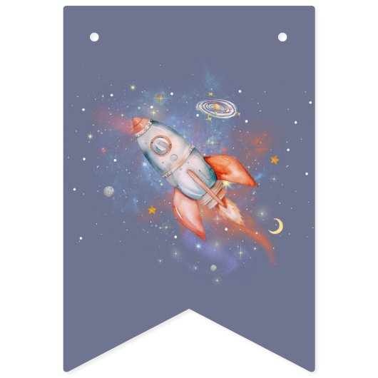 Bannière d'astronaute pour l'espace d'anniversaire (Premier drapeau)