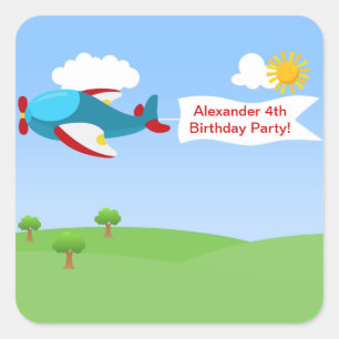 Bannière d'avion Boy Stickers de fête d'anniversai