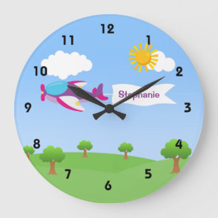 Bannière d'avion Girl Mur Horloges