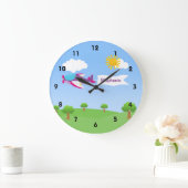 Bannière d'avion Girl Mur Horloges (Maison)