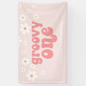 Bannière de 1er anniversaire Groovy One Retro Dais (Vertical)