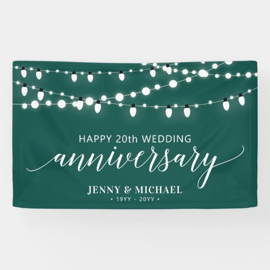 Bannière de 20e anniversaire de mariage vert moder (Horizontal)