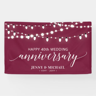 Bannière de 40e anniversaire de mariage moderne ro