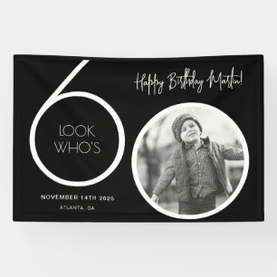 Bannière de 60e anniversaire photo moderne noir