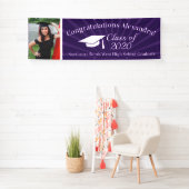 Bannière de 8' large photo personnalisée violet (En situation)