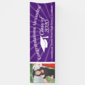 Bannière de 8' large photo personnalisée violet (Vertical)