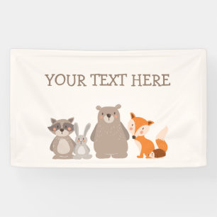 Bannière de Baby shower animal de bois Forest Cute