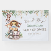 Bannière de Baby Shower Animaux de la Jungle Safar (Horizontal)