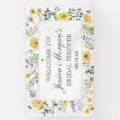 Bannière de Baby Shower aquarelle abeille et fleur (Vertical)