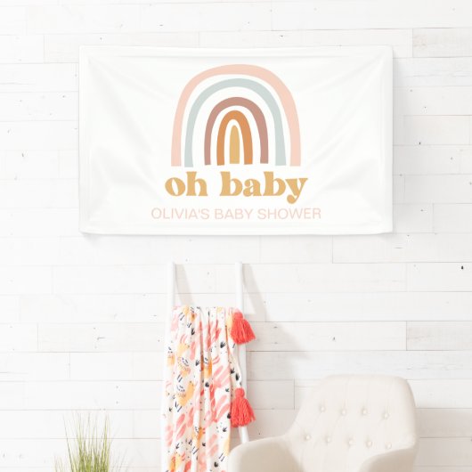 Bannière de Baby shower arc-en-ciel Boho (En situation)