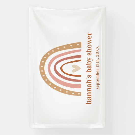 Bannière de Baby shower arc-en-ciel Boho (Verticale)