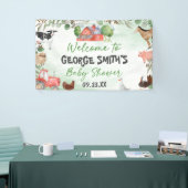 Bannière de Baby Shower avec feuilles de verdure a (Salon professionnel)