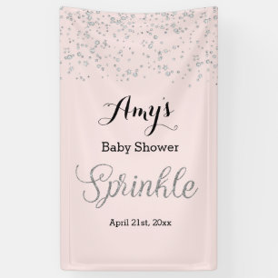 Bannière de Baby Shower Bébé Rose Argenté Baby Spr
