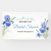 Bannière de Baby Shower Bleu Iris Quelque Chose de (Horizontal)