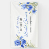 Bannière de Baby Shower Bleu Iris Quelque Chose de (Vertical)