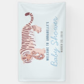 Bannière de Baby shower Blue Mom Tiger & Cub (Vertical)