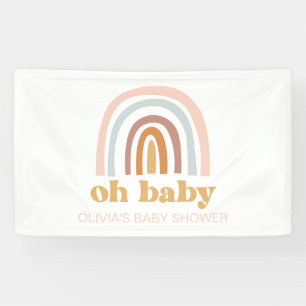 Bannière de Baby Shower Bohème Arc-en-ciel