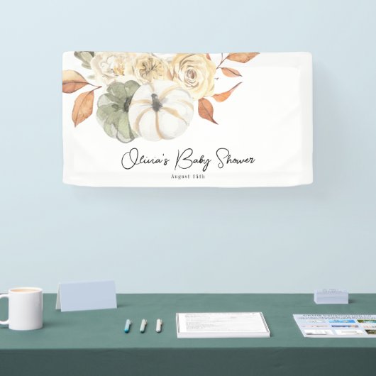 Bannière de Baby shower Citrouille Rustique Automn (Salon professionnel)