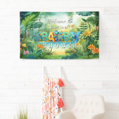 Bannière de Baby shower Cute Dinosaur (En situation)