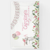 Bannière de Baby shower de Bunny Floral Spring (Vertical)