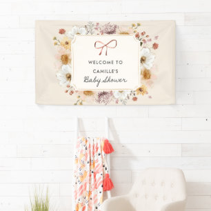 Bannière de Baby shower de jardin Fleur sauvage ru