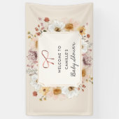 Bannière de Baby shower de jardin Fleur sauvage ru (Vertical)
