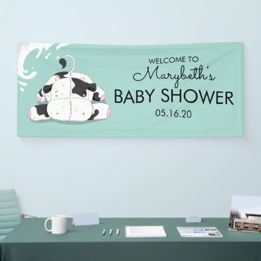 Bannière de Baby shower de petite vache (Salon professionnel)