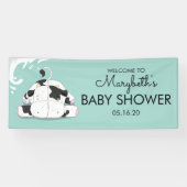 Bannière de Baby shower de petite vache (Horizontal)