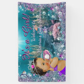 Bannière de Baby shower de sirène ethnique (Vertical)