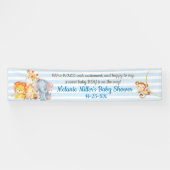 Bannière de baby shower d'éléphant de jungle (Horizontal)